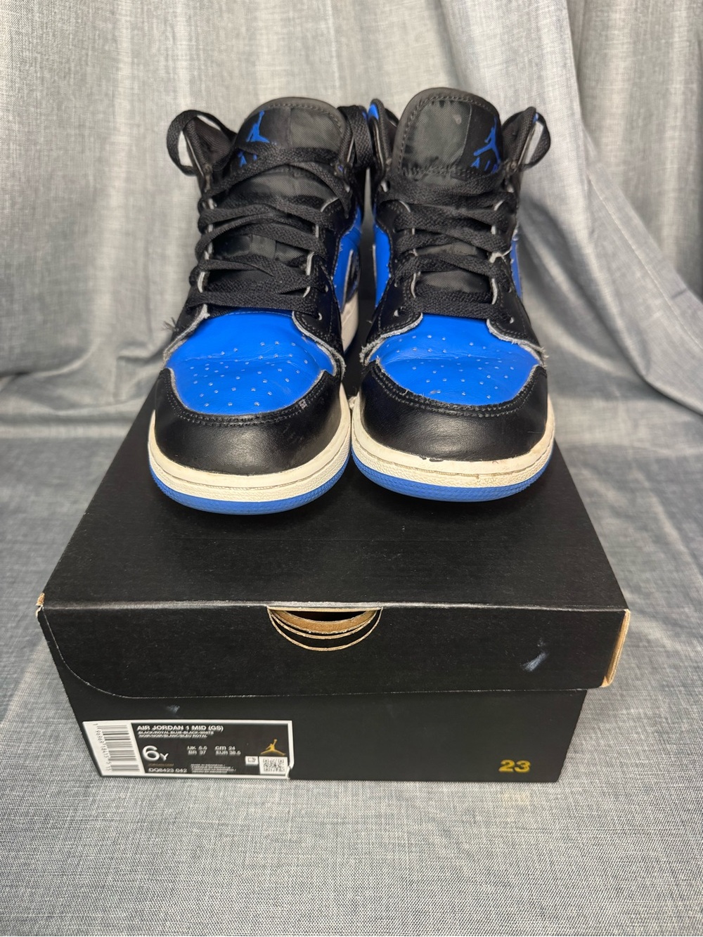 Nike Air Jordan 1 Mid GS Game Royal Black Blue DQ8423-042 Youth 6Y With Box